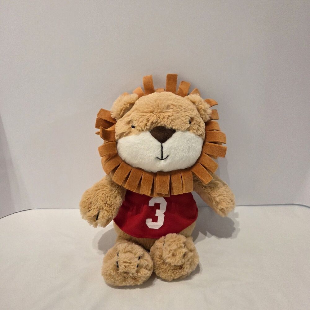 Rare Lambs & Ivy  Lion Plush  All Star Red Shirt  14" Baby Stuffed Animal Toy